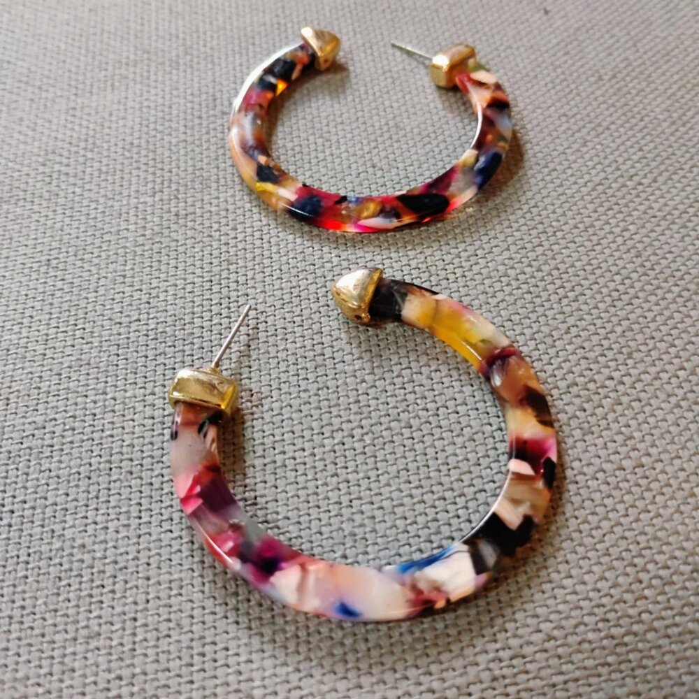 Sugarfix tortoiseshell hoop earrings